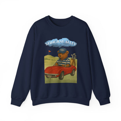 Golf Bear Crewneck Sweatshirt — 'Stingray Alley' Vintage Golfing Bear Design