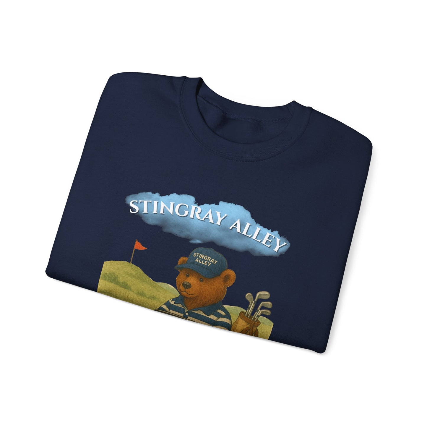 Golf Bear Crewneck Sweatshirt — 'Stingray Alley' Vintage Golfing Bear Design